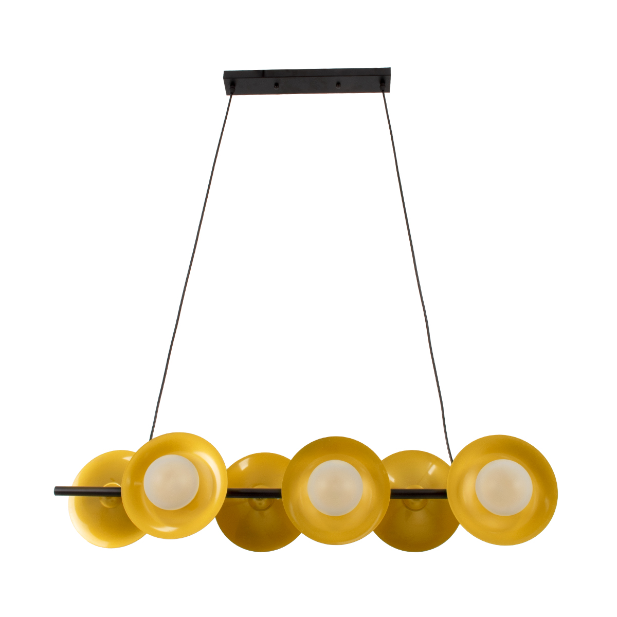 LEDTM® JOLIET 00783 Μοντέρνο Κρεμαστό Φωτιστικό Οροφής με Ντουί 6 x G9 AC 220-240V IP20 - Μαύρο & Χρυσό - Μ95 x Π28 x Υ20cm - Image 4