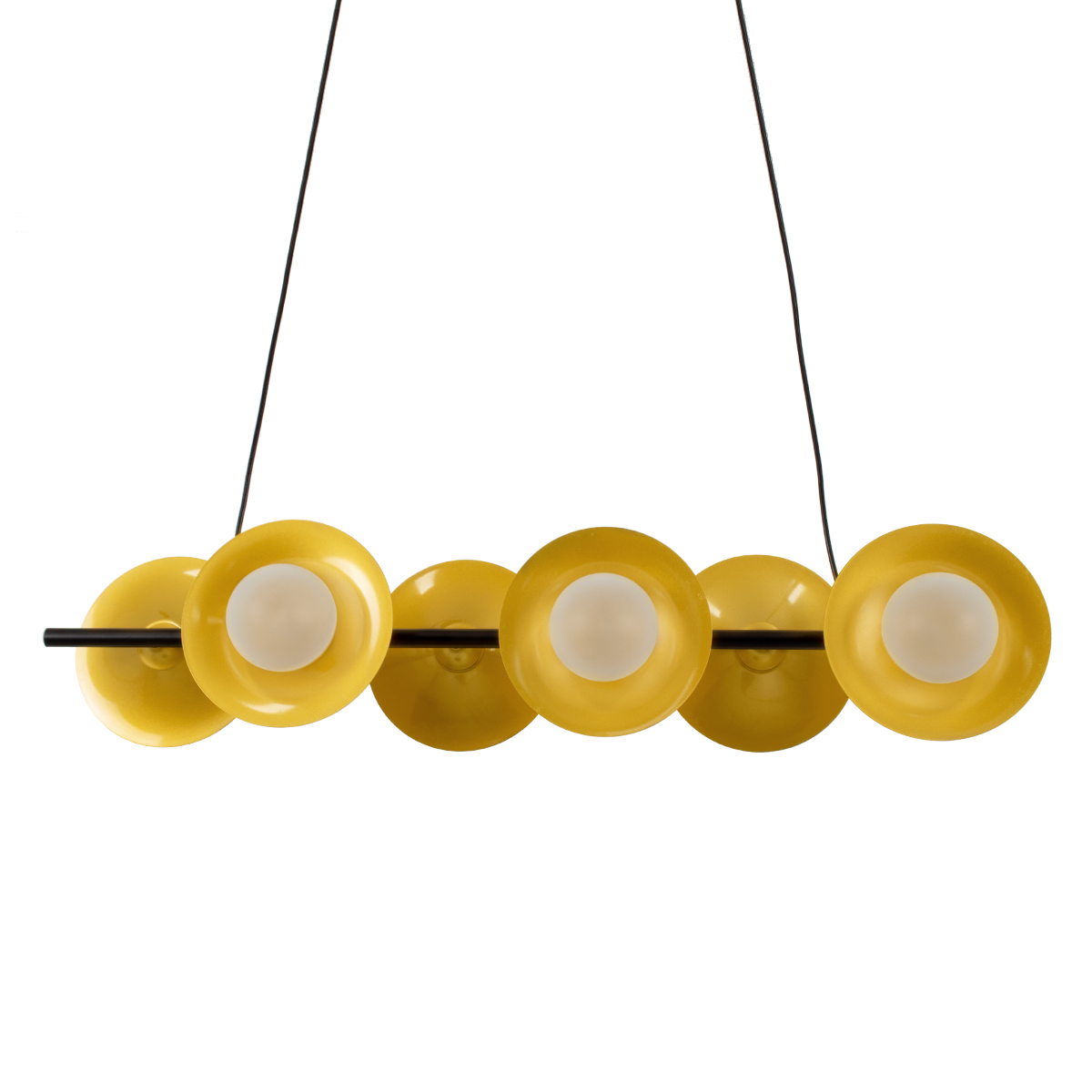LEDTM® JOLIET 00783 Μοντέρνο Κρεμαστό Φωτιστικό Οροφής με Ντουί 6 x G9 AC 220-240V IP20 - Μαύρο & Χρυσό - Μ95 x Π28 x Υ20cm - Image 5