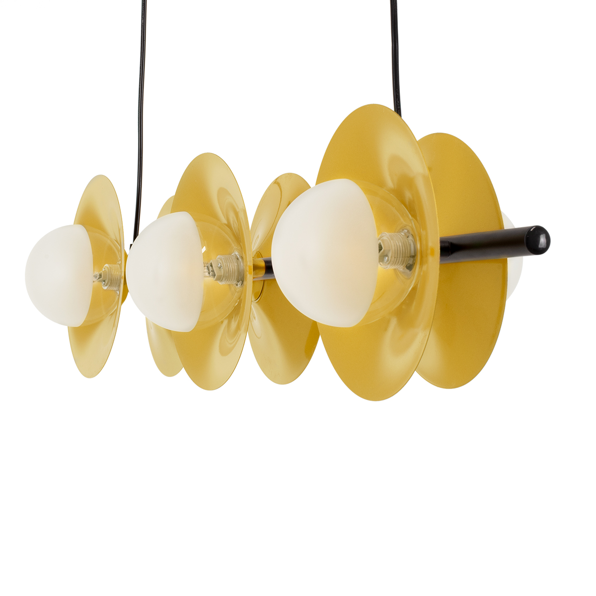 LEDTM® JOLIET 00783 Μοντέρνο Κρεμαστό Φωτιστικό Οροφής με Ντουί 6 x G9 AC 220-240V IP20 - Μαύρο & Χρυσό - Μ95 x Π28 x Υ20cm - Image 7