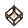 LEDTM® CUBE 00803 Μοντέρνο Κρεμαστό Φωτιστικό Οροφής με Ντουί 1 x E27 AC 220-240V IP20 - Χάλκινο Εφέ Σκουριάς - Μ25 x Π25 x Υ25cm - Image 5