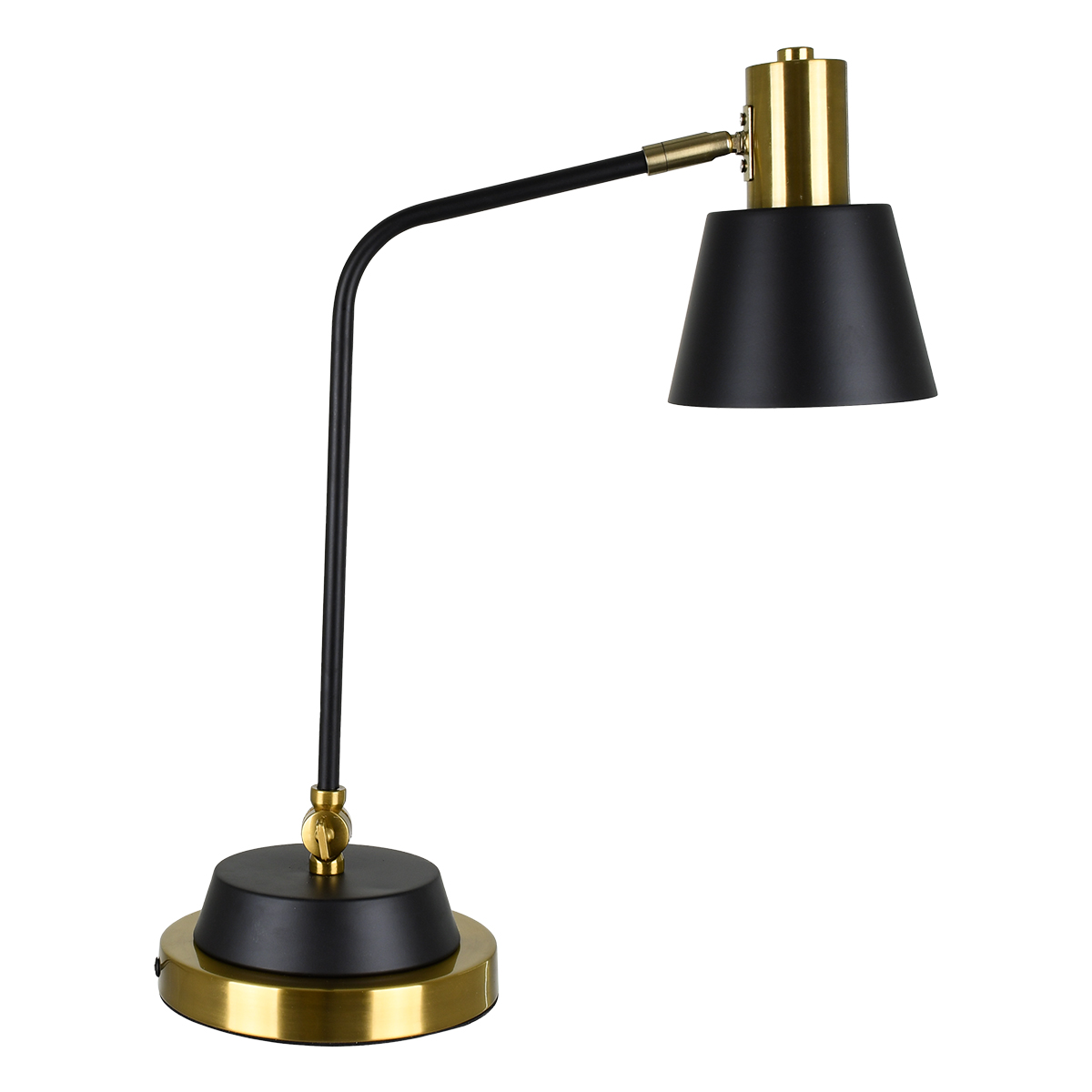 LEDTM® LETO 00834 Μοντέρνο Επιτραπέζιο Φωτιστικό Πορτατίφ με Ντουί 1 x E27 AC 220-240V IP20 - Μαύρο & Χρυσό - Μ30 x Π18 x Υ54cm - Image 3