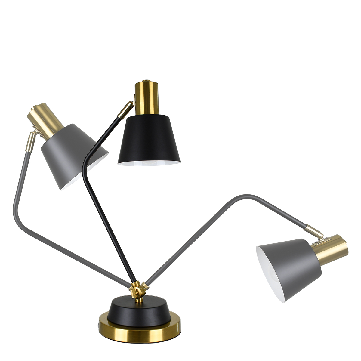 LEDTM® LETO 00834 Μοντέρνο Επιτραπέζιο Φωτιστικό Πορτατίφ με Ντουί 1 x E27 AC 220-240V IP20 - Μαύρο & Χρυσό - Μ30 x Π18 x Υ54cm - Image 5