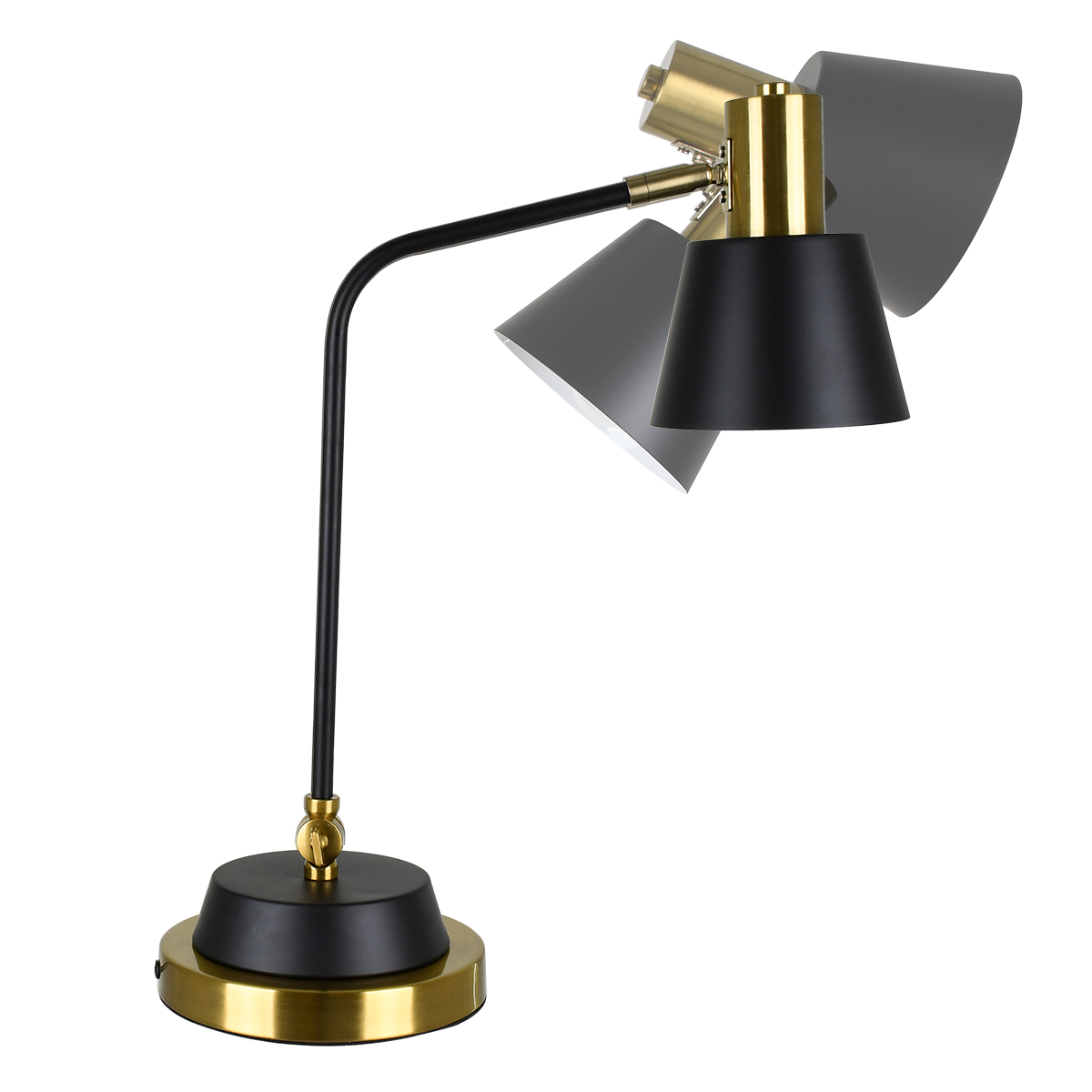 LEDTM® LETO 00834 Μοντέρνο Επιτραπέζιο Φωτιστικό Πορτατίφ με Ντουί 1 x E27 AC 220-240V IP20 - Μαύρο & Χρυσό - Μ30 x Π18 x Υ54cm - Image 6