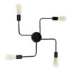 LEDTM® LIBERTA 00838 Vintage Φωτιστικό Οροφής με Ντουί 4 x E27 AC 220-240V IP20 - Μαύρο - Μ44.5 x Π44.5 x Υ12cm - Image 5
