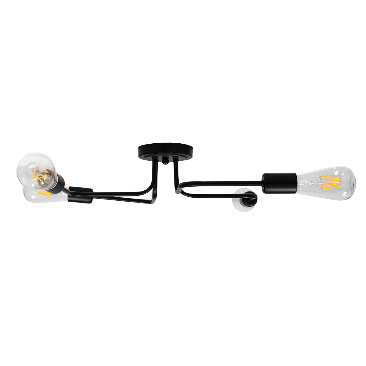 LEDTM® LIBERTA 00838 Vintage Φωτιστικό Οροφής με Ντουί 4 x E27 AC 220-240V IP20 - Μαύρο - Μ44.5 x Π44.5 x Υ12cm - Image 6