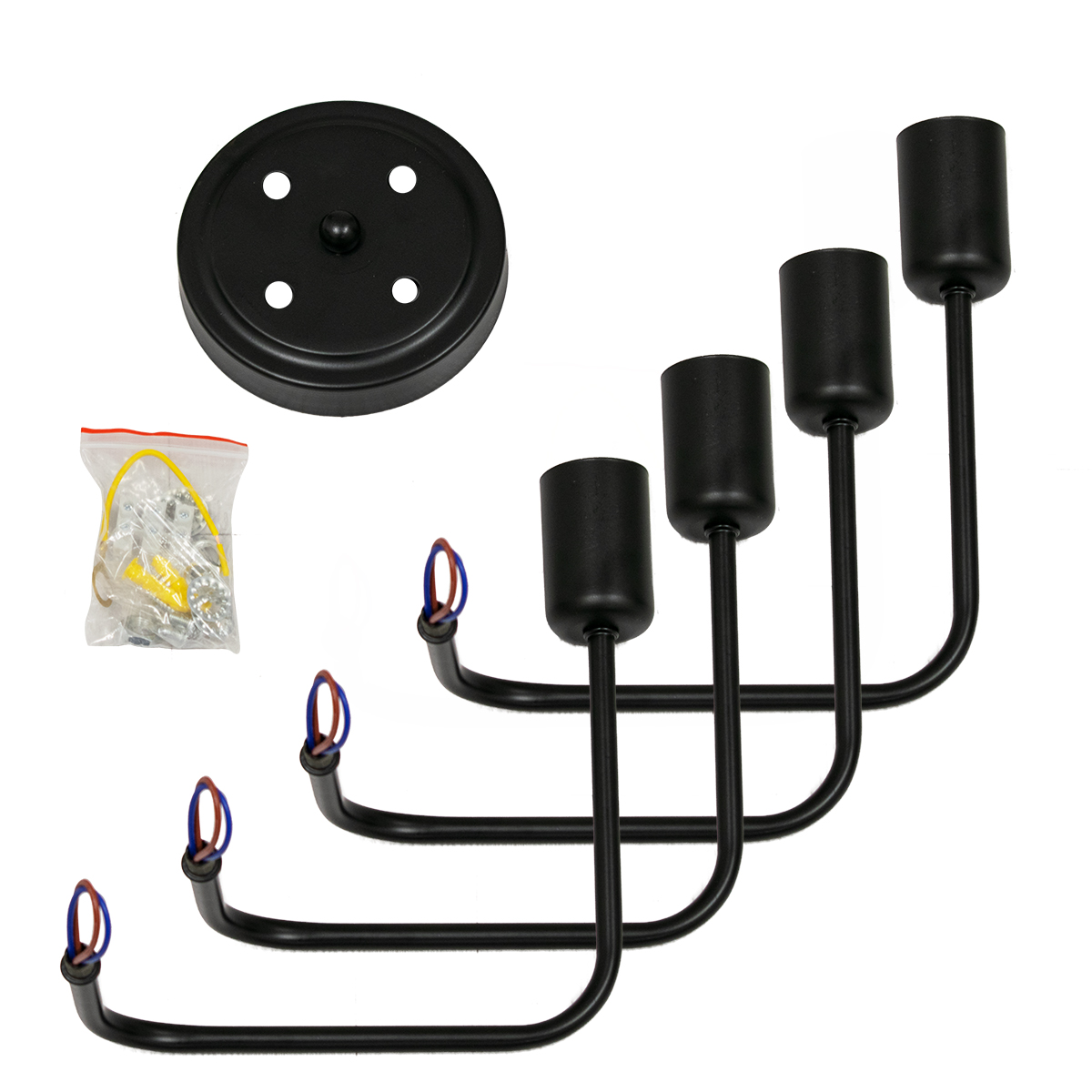 LEDTM® LIBERTA 00838 Vintage Φωτιστικό Οροφής με Ντουί 4 x E27 AC 220-240V IP20 - Μαύρο - Μ44.5 x Π44.5 x Υ12cm - Image 9
