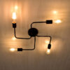 LEDTM® LIBERTA 00838 Vintage Φωτιστικό Οροφής με Ντουί 4 x E27 AC 220-240V IP20 - Μαύρο - Μ44.5 x Π44.5 x Υ12cm - Image 3