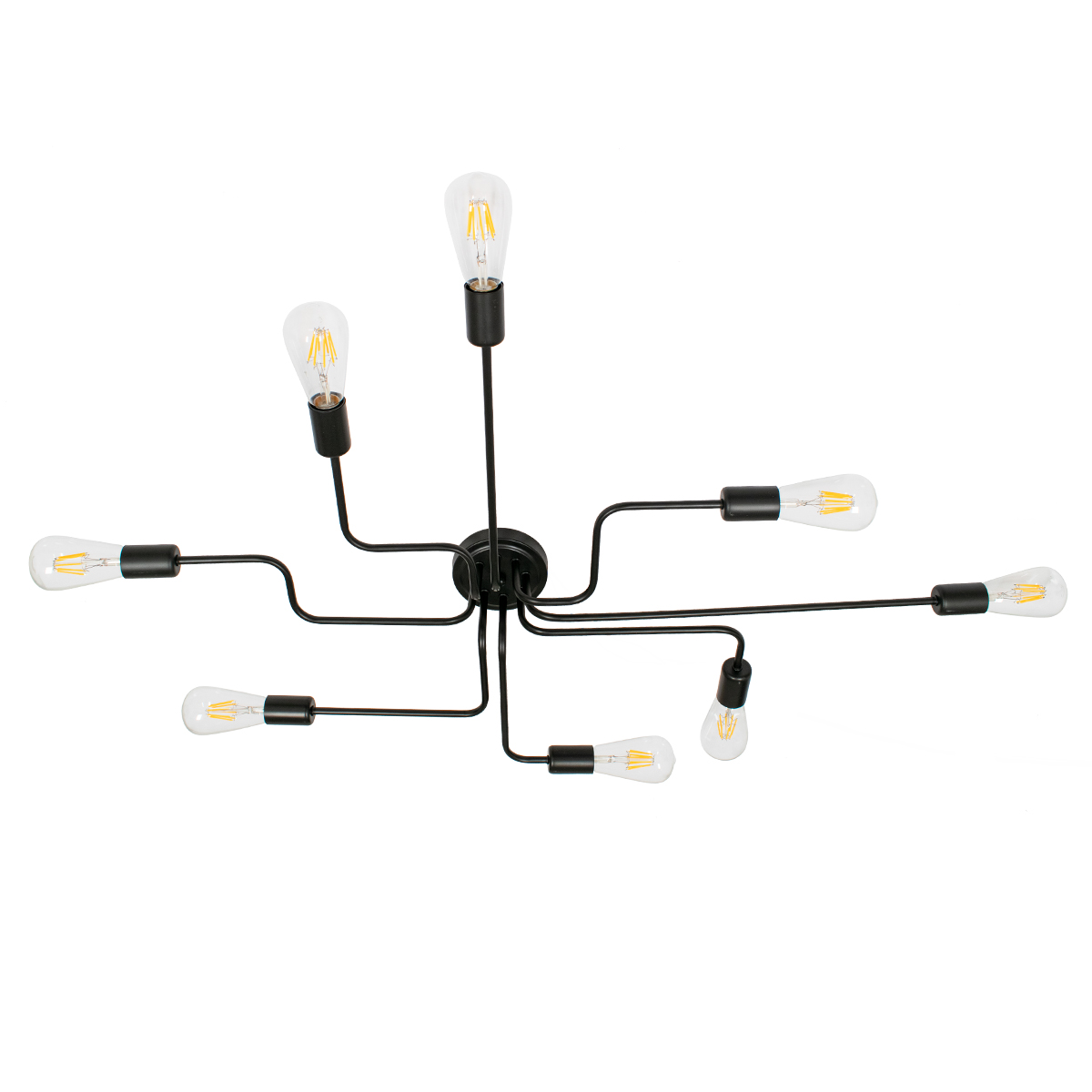 LEDTM® LIBERTA 00840 Μοντέρνο Φωτιστικό Οροφής με Ντουί 8 x E27 AC 220-240V IP20 - Μαύρο - Μ102 x Π72 x Υ10.5cm - Image 4