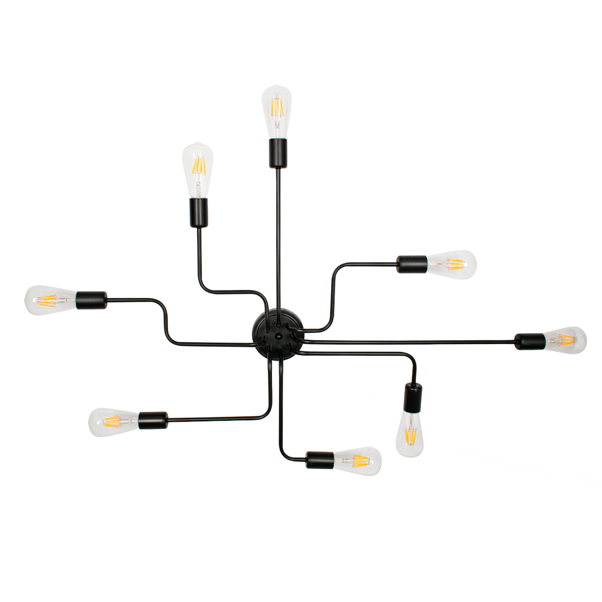 LEDTM® LIBERTA 00840 Μοντέρνο Φωτιστικό Οροφής με Ντουί 8 x E27 AC 220-240V IP20 - Μαύρο - Μ102 x Π72 x Υ10.5cm - Image 5