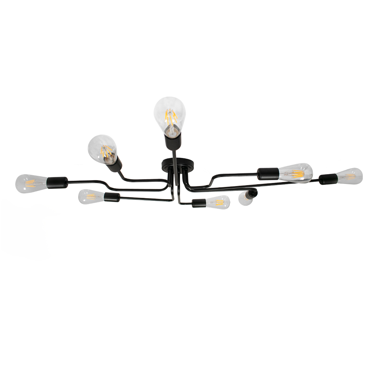 LEDTM® LIBERTA 00840 Μοντέρνο Φωτιστικό Οροφής με Ντουί 8 x E27 AC 220-240V IP20 - Μαύρο - Μ102 x Π72 x Υ10.5cm - Image 6