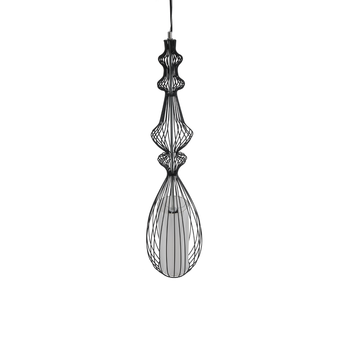 LEDTM® LILY 01561 Vintage Κρεμαστό Φωτιστικό Οροφής με Ντουί 1 x E27 AC 220-240V IP20 - Μαύρο & Λευκό - Μ20 x Π20 x Υ90cm - Image 7