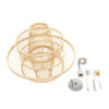 LEDTM® BALI 00861 Boho Κρεμαστό Φωτιστικό Οροφής με Ντουί 1 x E27 AC 220-240V IP20 - Μπεζ - Μ45 x Π45 x Υ42.5cm - Image 8