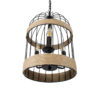 LEDTM® MERLIN 00865 Vintage Κρεμαστό Φωτιστικό Οροφής με Ντουί 3 x E14 AC 220-240V IP20 - Μαύρο & Μπεζ - Μ28 x Π28 x Υ40cm - Image 6