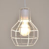 LEDTM® CAGE 00867 Vintage Κρεμαστό Φωτιστικό Οροφής με Ντουί 1 x E27 AC 220-240V IP20 - Λευκό - Μ15 x Π15 x Υ22cm - Image 3