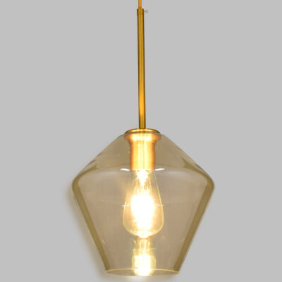 Alternative view of LEDTM® AMARIS 00869 Μοντέρνο Κρεμαστό Φωτιστικό Οροφής με Ντουί 1 x E27 AC 220-240V IP20 - Χρυσό & Μελί - Μ22 x Π22 x Y22cm