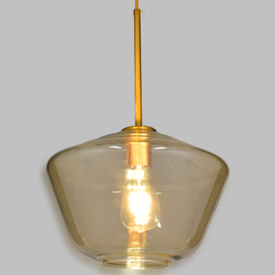Alternative view of LEDTM® AMARIS 00870 Μοντέρνο Κρεμαστό Φωτιστικό Οροφής με Ντουί 1 x E27 AC 220-240V IP20 - Χρυσό & Μελί - Μ30 x Π30 x Y22cm