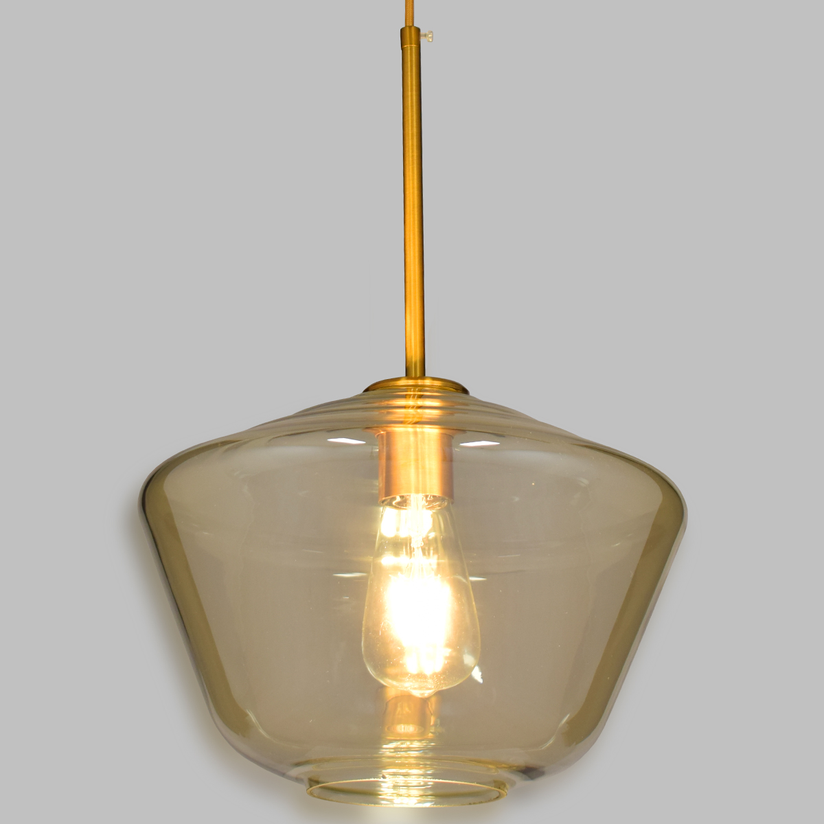 LEDTM® AMARIS 00870 Μοντέρνο Κρεμαστό Φωτιστικό Οροφής με Ντουί 1 x E27 AC 220-240V IP20 - Χρυσό & Μελί - Μ30 x Π30 x Y22cm - Image 2