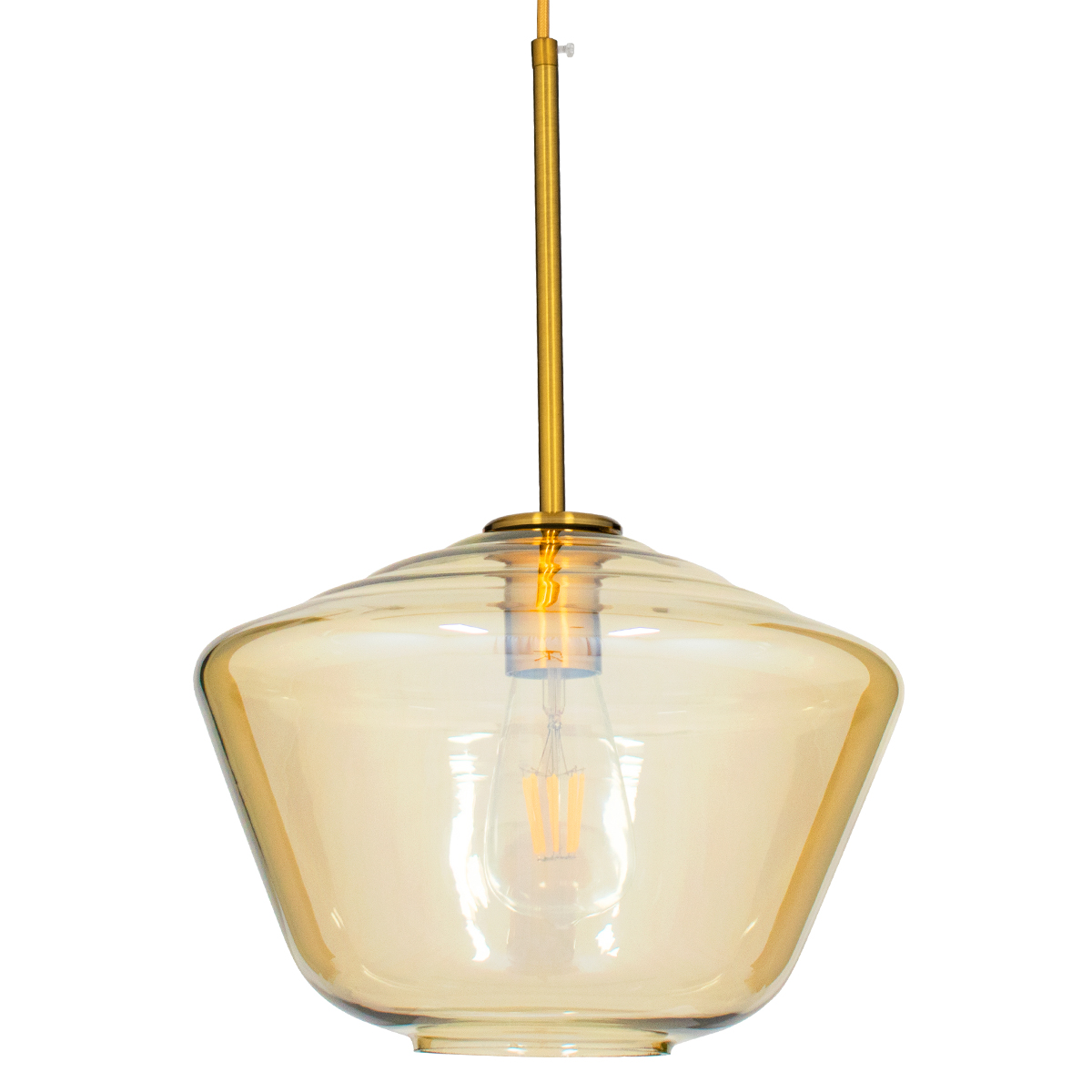 LEDTM® AMARIS 00870 Μοντέρνο Κρεμαστό Φωτιστικό Οροφής με Ντουί 1 x E27 AC 220-240V IP20 - Χρυσό & Μελί - Μ30 x Π30 x Y22cm - Image 4