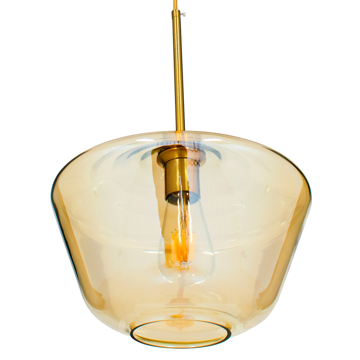 LEDTM® AMARIS 00870 Μοντέρνο Κρεμαστό Φωτιστικό Οροφής με Ντουί 1 x E27 AC 220-240V IP20 - Χρυσό & Μελί - Μ30 x Π30 x Y22cm - Image 5