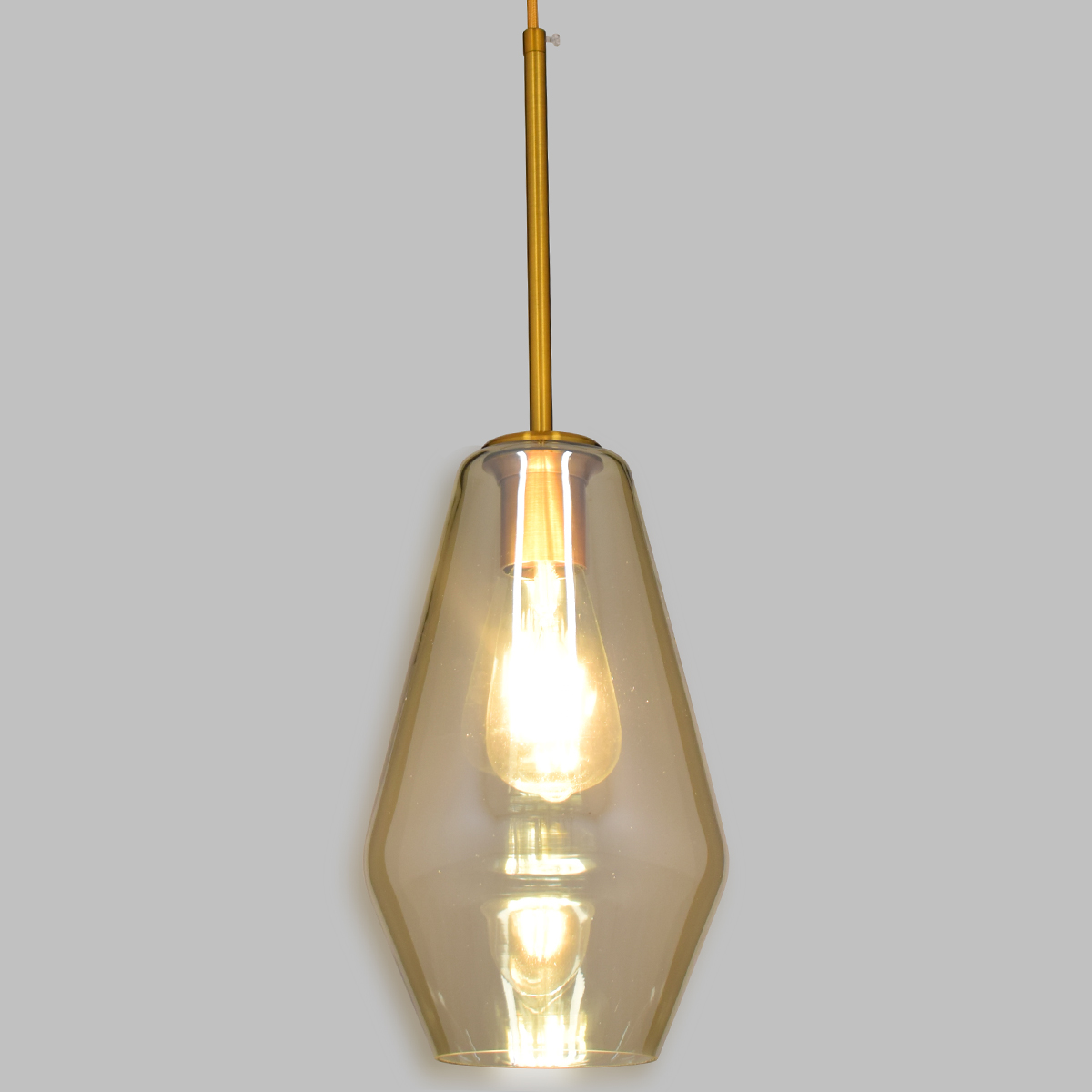 LEDTM® AMARIS 00871 Μοντέρνο Κρεμαστό Φωτιστικό Οροφής με Ντουί 1 x E27 AC 220-240V IP20 - Χρυσό & Μελί - Μ17 x Π17 x Υ30cm - Image 2