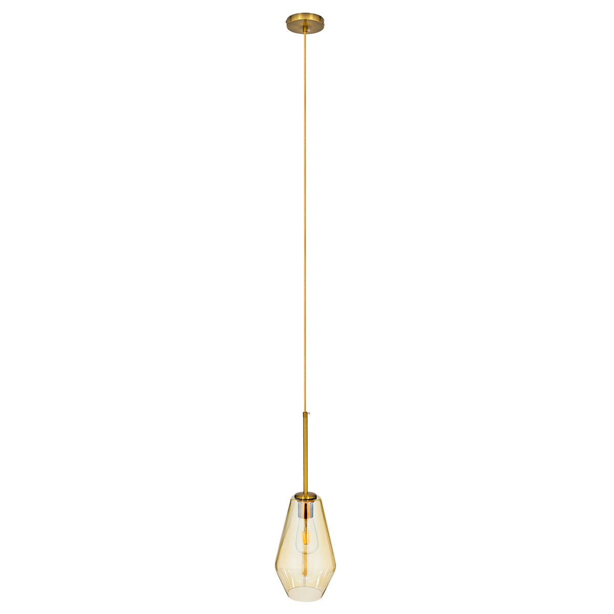 LEDTM® AMARIS 00871 Μοντέρνο Κρεμαστό Φωτιστικό Οροφής με Ντουί 1 x E27 AC 220-240V IP20 - Χρυσό & Μελί - Μ17 x Π17 x Υ30cm - Image 3