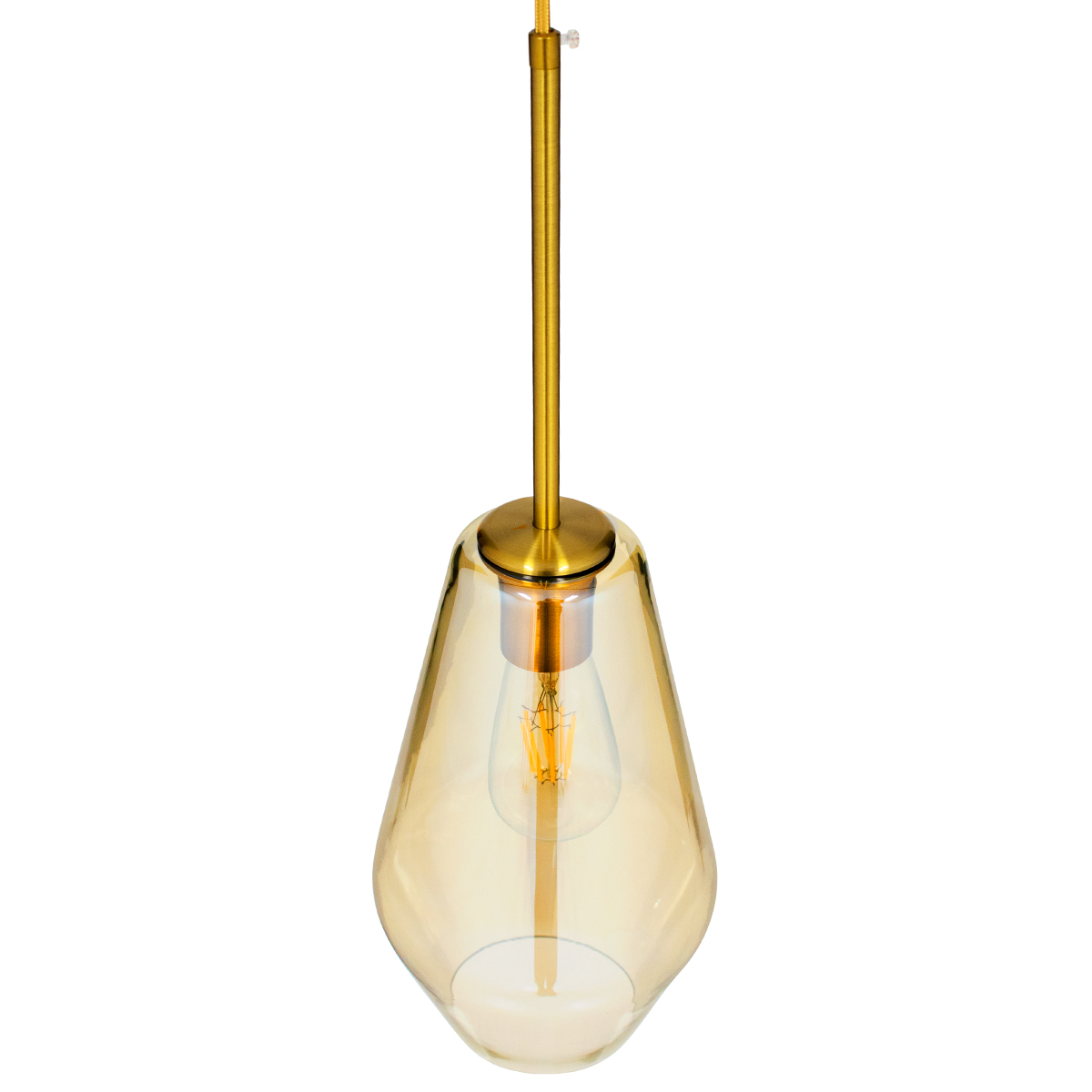 LEDTM® AMARIS 00871 Μοντέρνο Κρεμαστό Φωτιστικό Οροφής με Ντουί 1 x E27 AC 220-240V IP20 - Χρυσό & Μελί - Μ17 x Π17 x Υ30cm - Image 6