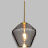 LEDTM® AMARIS 00872 Μοντέρνο Κρεμαστό Φωτιστικό Οροφής με Ντουί 1 x E27 AC 220-240V IP20 - Χρυσό & Μαύρο Φιμέ - Μ22 x Π22 x Y22cm - Image 2