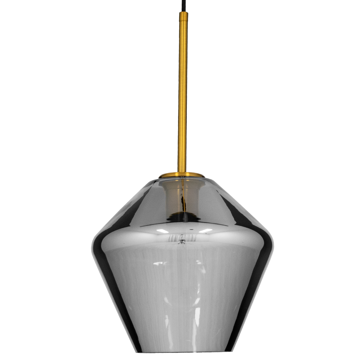 LEDTM® AMARIS 00872 Μοντέρνο Κρεμαστό Φωτιστικό Οροφής με Ντουί 1 x E27 AC 220-240V IP20 - Χρυσό & Μαύρο Φιμέ - Μ22 x Π22 x Y22cm - Image 4