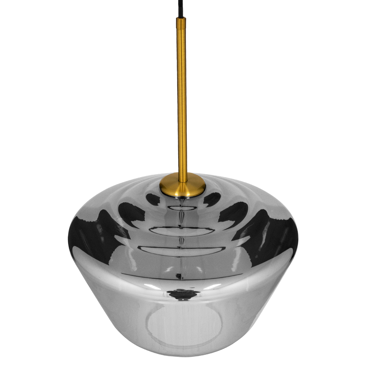 LEDTM® AMARIS 00873 Μοντέρνο Κρεμαστό Φωτιστικό Οροφής με Ντουί 1 x E27 AC 220-240V IP20 - Χρυσό & Μαύρο Φιμέ - Μ30 x Π30 x Y22cm - Image 6