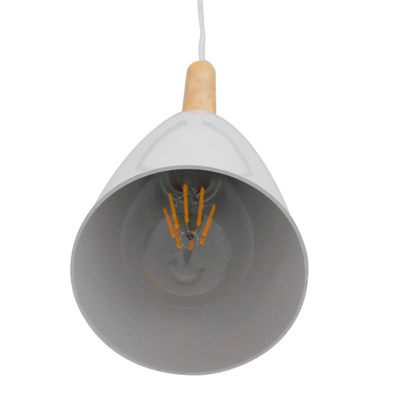 LEDTM® DILLON 00876 Μοντέρνο Κρεμαστό Φωτιστικό Οροφής με Ντουί 1 x E27 AC 220-240V IP20 - Λευκό & Μπεζ - Μ11 x Π11 x Υ36cm - Image 6