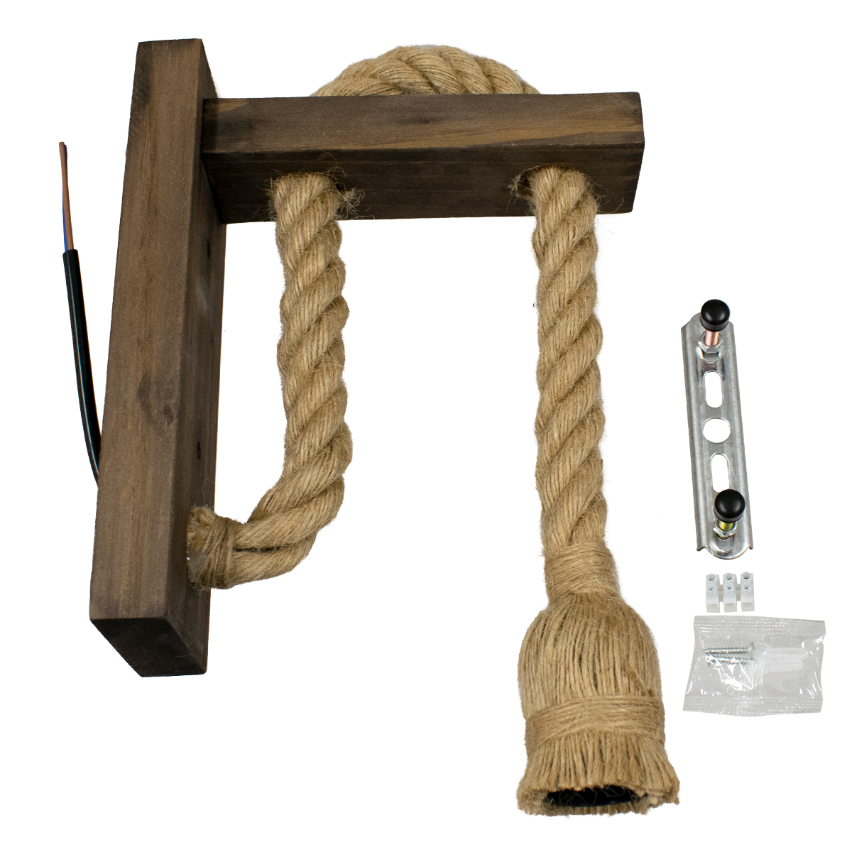LEDTM® KENSI 00883 Boho Φωτιστικό Τοίχου - Απλίκα με Ντουί 1 x E27 AC 220-240V IP20 - Καφέ & Μπεζ - Μ7 x Π19 x Υ28cm - Image 6