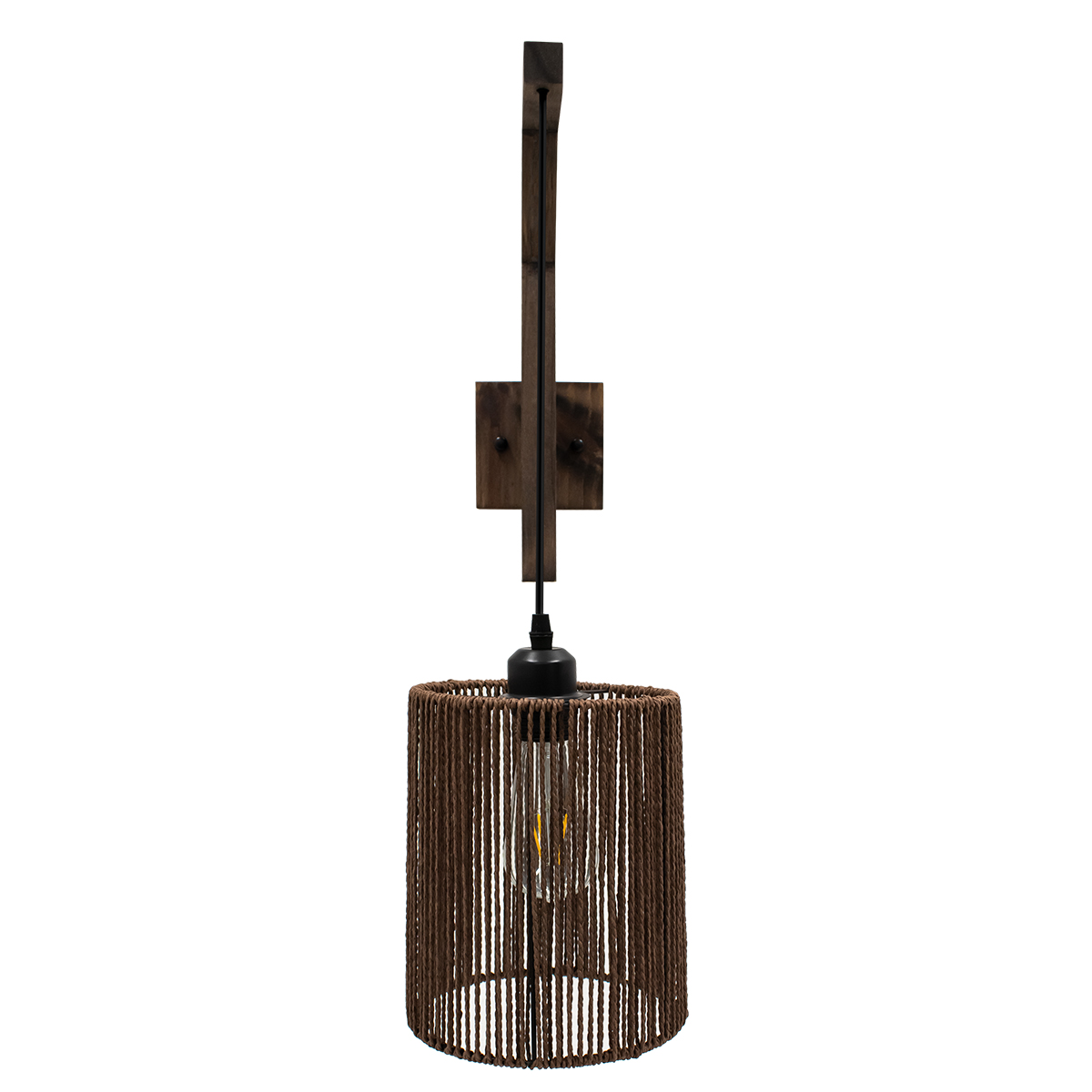LEDTM® CASTI 00887 Boho Φωτιστικό Τοίχου - Απλίκα με Ντουί 1 x E27 AC 220-240V IP20 - Καφέ - Μ18 x Π30 x Υ75cm - Image 3