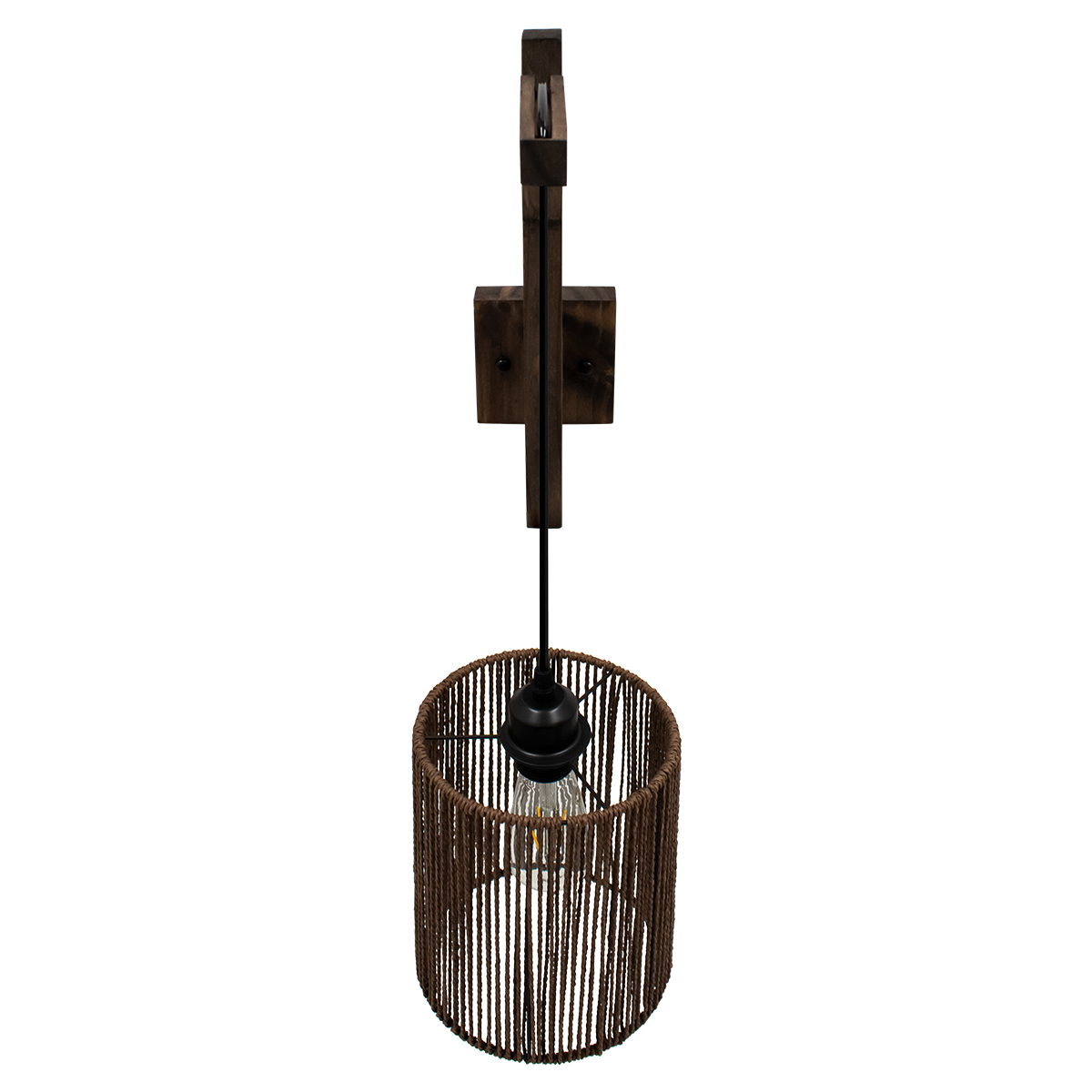 LEDTM® CASTI 00887 Boho Φωτιστικό Τοίχου - Απλίκα με Ντουί 1 x E27 AC 220-240V IP20 - Καφέ - Μ18 x Π30 x Υ75cm - Image 4