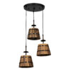 LEDTM® CEBU 00888 Vintage Κρεμαστό Φωτιστικό Οροφής με Ντουί 3 x E27 AC 220-240V IP20 - Καφέ & Μαύρο - Μ40 x Π40 x Y210cm - Image 3