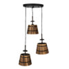 LEDTM® CEBU 00888 Vintage Κρεμαστό Φωτιστικό Οροφής με Ντουί 3 x E27 AC 220-240V IP20 - Καφέ & Μαύρο - Μ40 x Π40 x Y210cm - Image 4