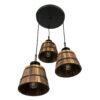 LEDTM® CEBU 00888 Vintage Κρεμαστό Φωτιστικό Οροφής με Ντουί 3 x E27 AC 220-240V IP20 - Καφέ & Μαύρο - Μ40 x Π40 x Y210cm - Image 5
