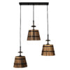 LEDTM® CEBU 00889 Vintage Κρεμαστό Φωτιστικό Οροφής με Ντουί 3 x E27 AC 220-240V IP20 - Καφέ & Μαύρο - Μ55.5 x Π18.5 x Y210cm - Image 4