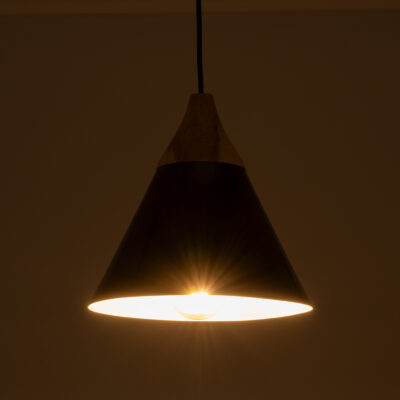 Alternative view of LEDTM® SHADE 00906 Μοντέρνο Κρεμαστό Φωτιστικό Οροφής με Ντουί 1 x E27 AC 220-240V IP20 - Μαύρο & Μπεζ - Μ23 x Π23 x Υ22cm