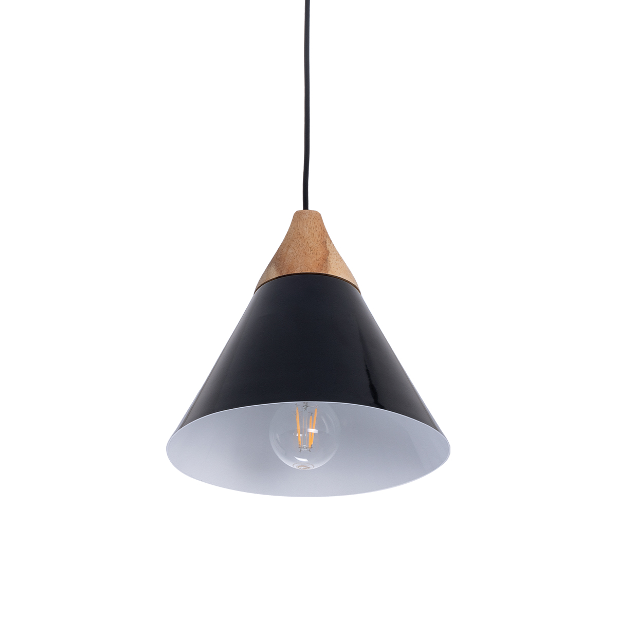 LEDTM® SHADE 00906 Μοντέρνο Κρεμαστό Φωτιστικό Οροφής με Ντουί 1 x E27 AC 220-240V IP20 - Μαύρο & Μπεζ - Μ23 x Π23 x Υ22cm - Image 6