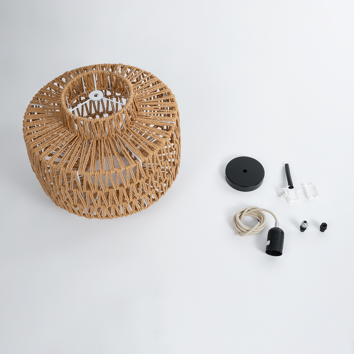 LEDTM® JENSON 00909 Boho Κρεμαστό Φωτιστικό Οροφής με Ντουί 1 x E27 AC 220-240V IP20 - Μπεζ - Μ33 x Π33 x Υ28cm - Image 11