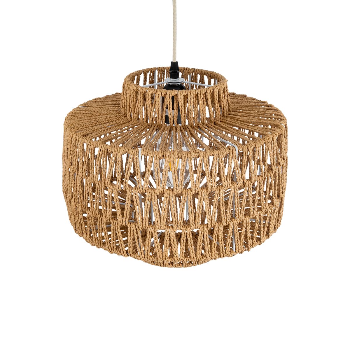 LEDTM® JENSON 00909 Boho Κρεμαστό Φωτιστικό Οροφής με Ντουί 1 x E27 AC 220-240V IP20 - Μπεζ - Μ33 x Π33 x Υ28cm - Image 7