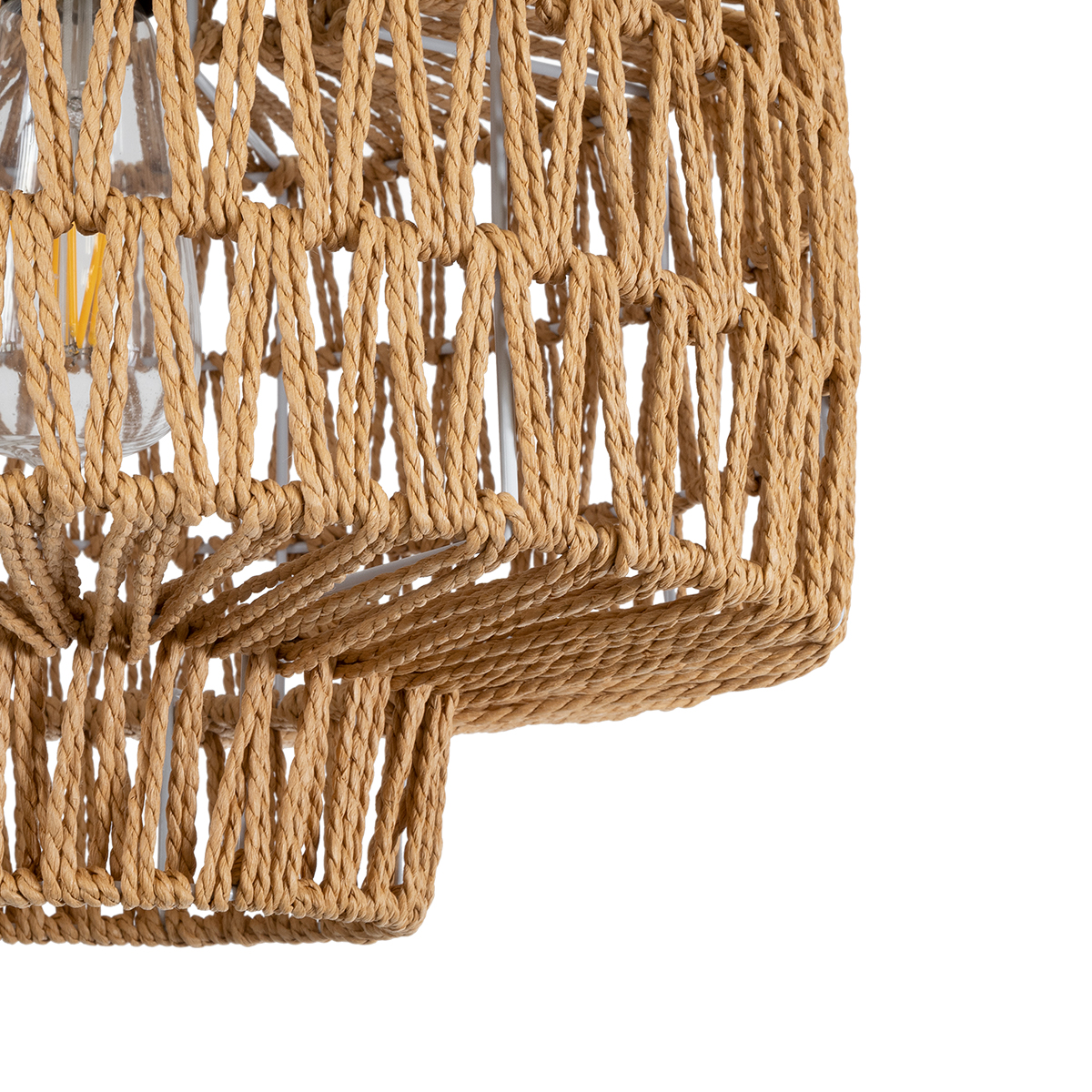 LEDTM® JENSON 00909 Boho Κρεμαστό Φωτιστικό Οροφής με Ντουί 1 x E27 AC 220-240V IP20 - Μπεζ - Μ33 x Π33 x Υ28cm - Image 9