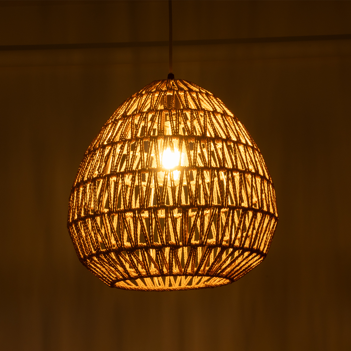 LEDTM® JJENSON 00911 Boho Κρεμαστό Φωτιστικό Οροφής με Ντουί 1 x E27 AC 220-240V IP20 - Μπεζ - Μ35 x Π35 x Υ35cm - Image 2