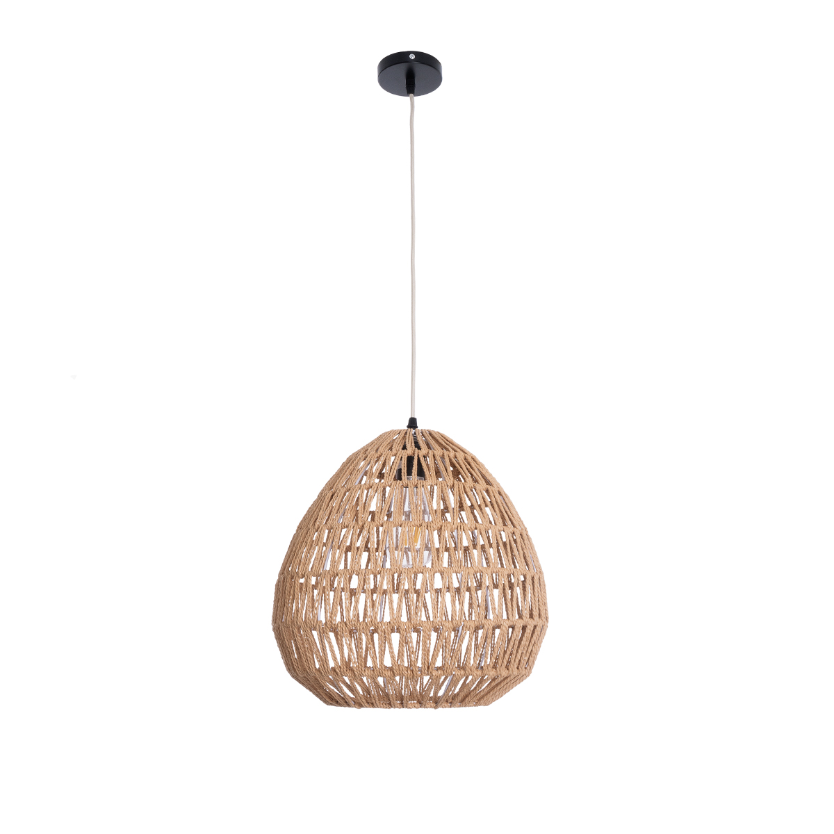 LEDTM® JJENSON 00911 Boho Κρεμαστό Φωτιστικό Οροφής με Ντουί 1 x E27 AC 220-240V IP20 - Μπεζ - Μ35 x Π35 x Υ35cm - Image 3