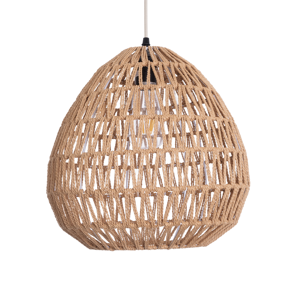 LEDTM® JJENSON 00911 Boho Κρεμαστό Φωτιστικό Οροφής με Ντουί 1 x E27 AC 220-240V IP20 - Μπεζ - Μ35 x Π35 x Υ35cm - Image 4