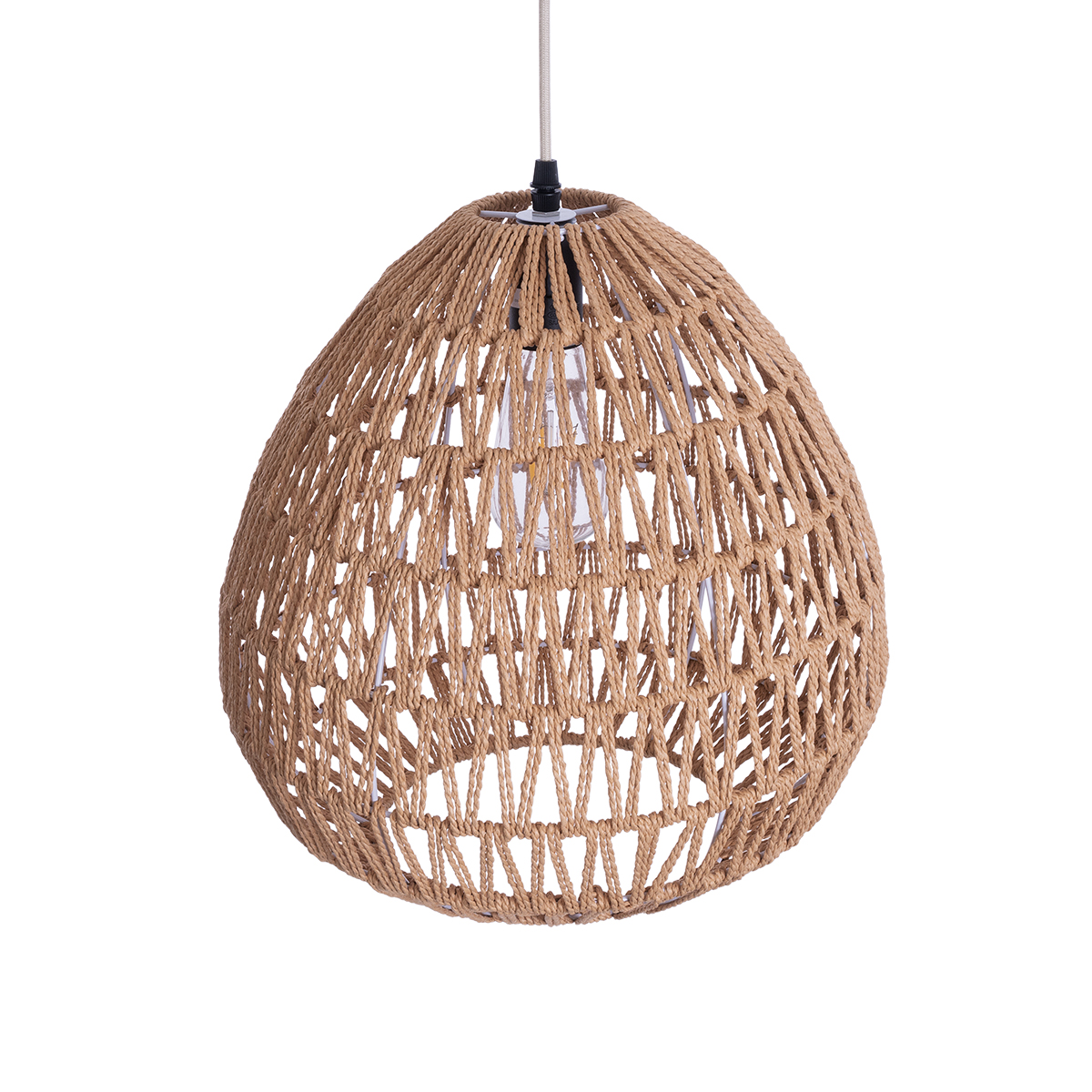 LEDTM® JJENSON 00911 Boho Κρεμαστό Φωτιστικό Οροφής με Ντουί 1 x E27 AC 220-240V IP20 - Μπεζ - Μ35 x Π35 x Υ35cm - Image 5
