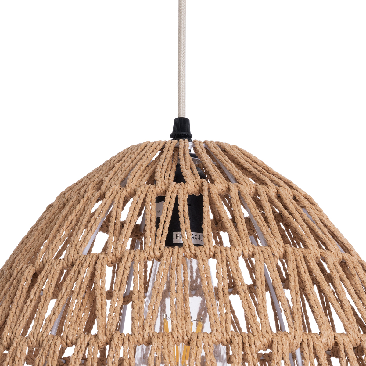 LEDTM® JJENSON 00911 Boho Κρεμαστό Φωτιστικό Οροφής με Ντουί 1 x E27 AC 220-240V IP20 - Μπεζ - Μ35 x Π35 x Υ35cm - Image 7