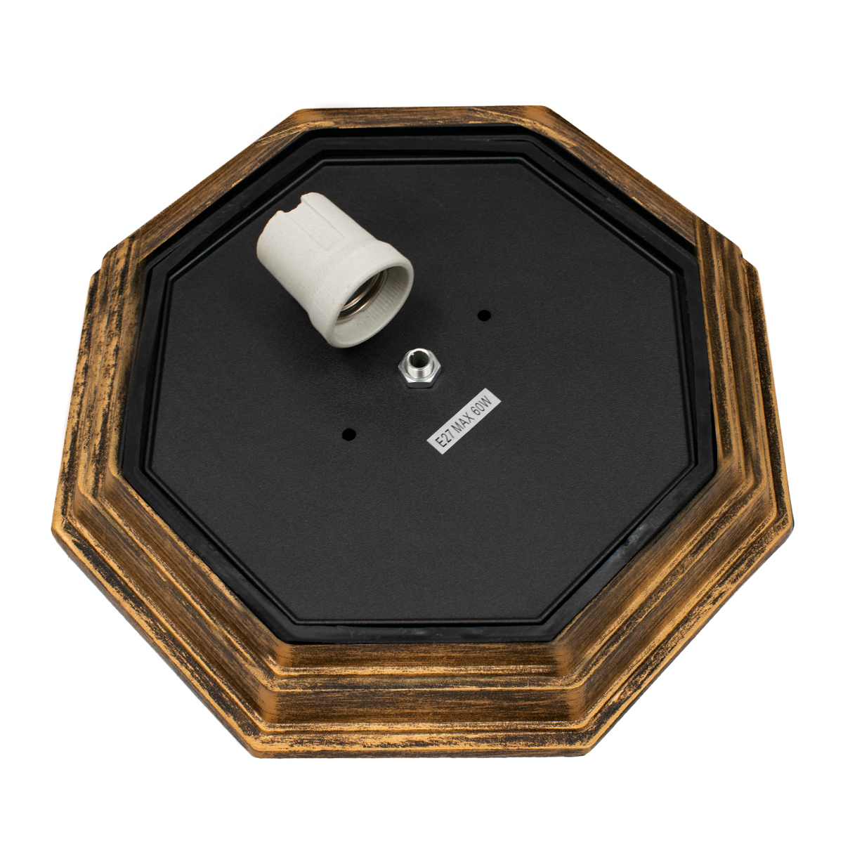 LEDTM® RUBY 00913 Vintage Φωτιστικό Οροφής με Ντουί 1 x E27 AC 220-240V IP20 - Χάλκινο Εφέ Σκουριάς - Μ21 x Π21 x Υ10cm - Image 7