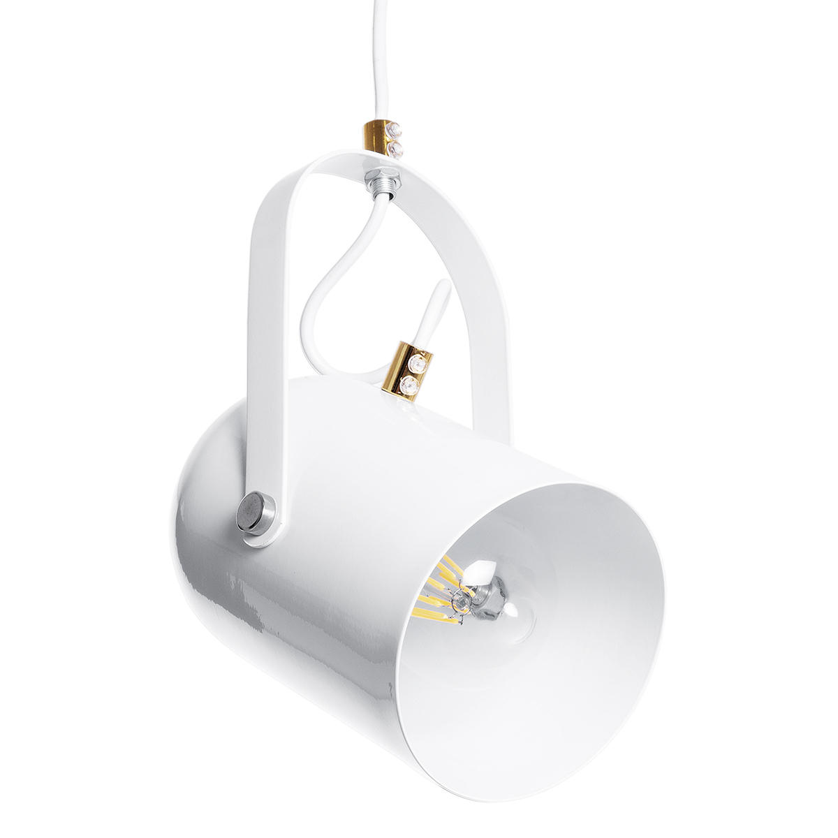 LEDTM® HAZEL 00924 Μοντέρνο Κρεμαστό Φωτιστικό Οροφής με Ντουί 1 x E27 AC 220-240V IP20 - Λευκό & Χρυσό - Μ12 x Π12 x Υ27cm - Image 7