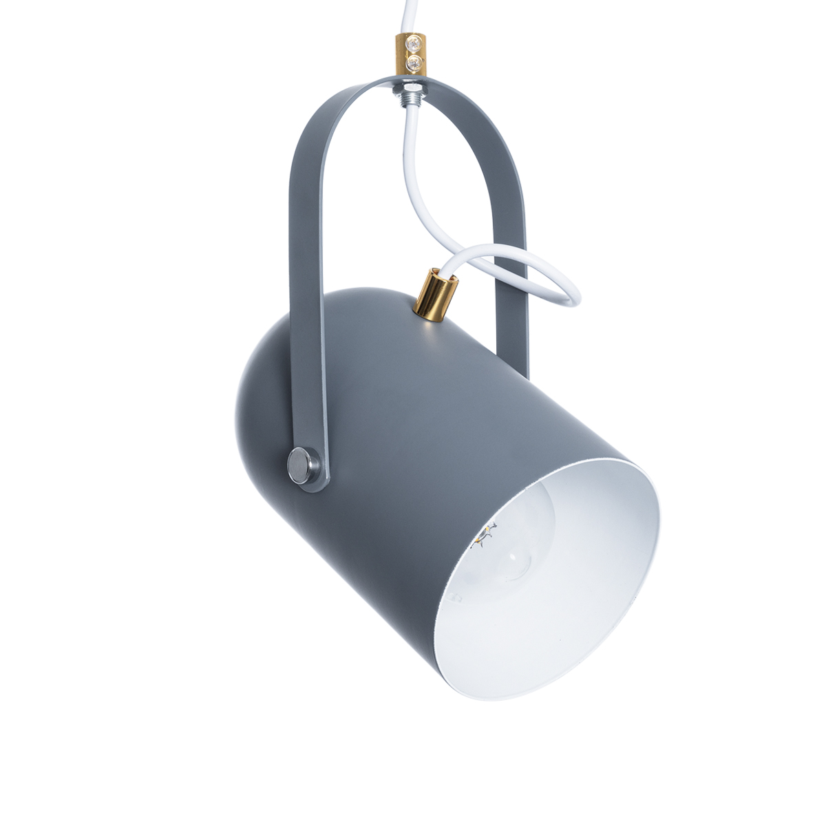 LEDTM® HAZEL 00925 Μοντέρνο Κρεμαστό Φωτιστικό Οροφής με Ντουί 1 x E27 AC 220-240V IP20 - Γκρι & Χρυσό - Μ12 x Π12 x Υ27cm - Image 5